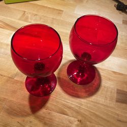 Vintage MCM Red Wine Glasses