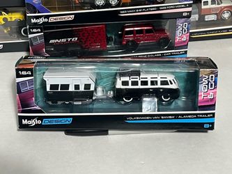 Maisto Tow & Go - VW Van "Samba" with Alameda Trailer 1:64 Scale Diecast
