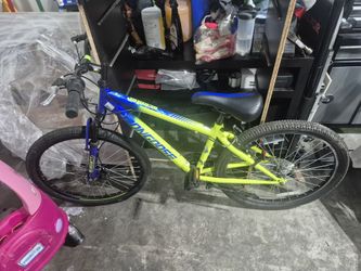 Mongoose Scepter 24" Mountain Bike in a blue and neon green
