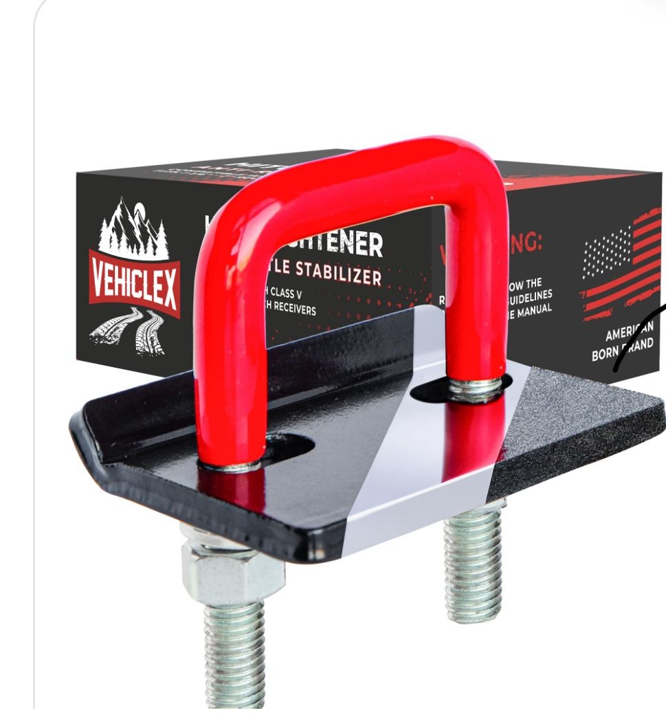 Vehiclex Anti-Rattle Hitch Tightener Clamp For 2.5" Receivers - Galvanized Heavy-Duty Stabilizer With 0.44" U-Bolt, Rust-Proof For Trailers & Trucks