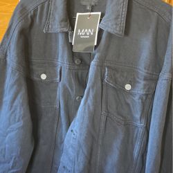 BOOHOOMAN OVERSIZED BLACK DENIM JACKET