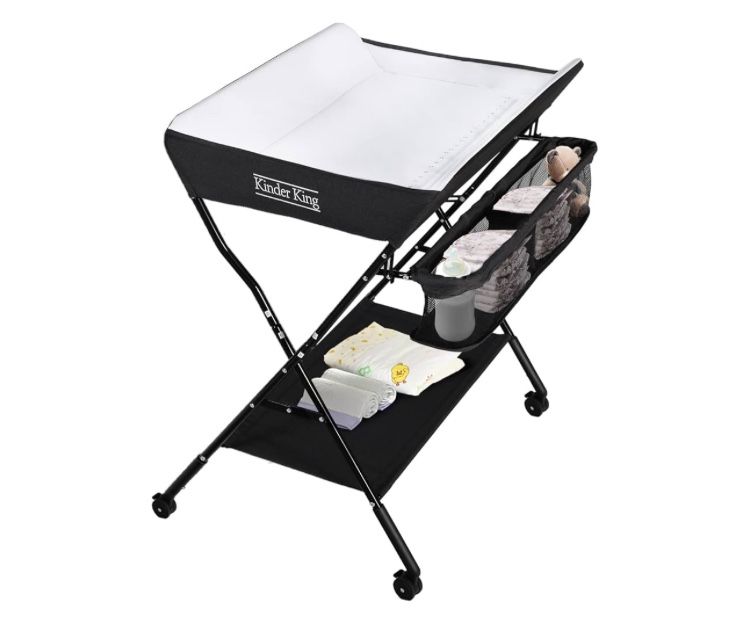 Kinder King Portable Baby Changing Table w/Wheels.