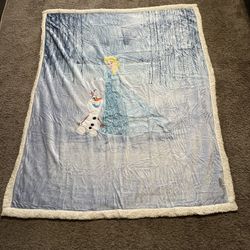 Frozen Sherpa Fleece Throw Blanket