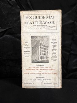 102 Year-Old 1924 E-Z Guide Map Of Seattle Washington Published By The Seattle Title Trust Company