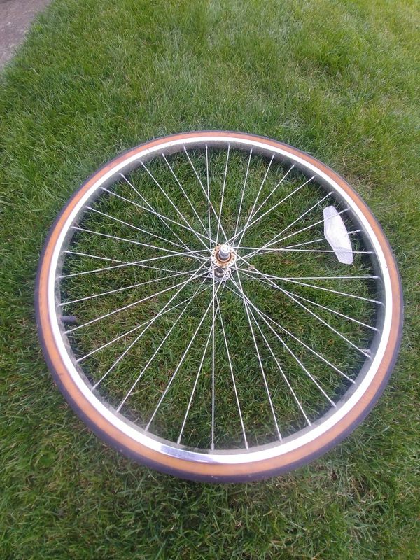 Vintage 26" by 1 3/8 bike rim and tire for Sale in Carol Stream, IL