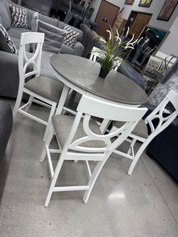 Round Counter Height Dining Table Set with 4 Chairs