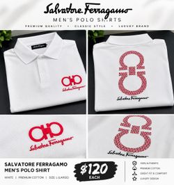 Salvatore Ferragamo Luxury Men’s White Polo Shirt – Designer Style, Size X/L