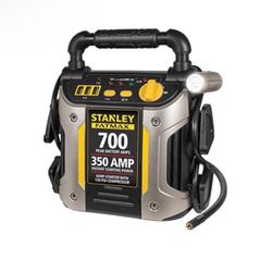 Stanley FATMAX J7CS Portable Power Station Jump Starter 700 Peak Amp Battery Booster, 120 PSI Air Compressor, 3.1A USB Ports, Battery Clamps