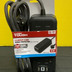 12 Outlet 3 USB Surge Protector Made By Hyper Tough 