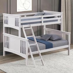 White Twin/ Full Bunk Bed 