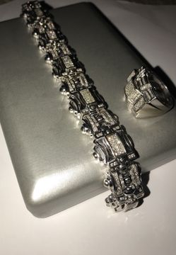 14 k gold diamond bracelet and ring