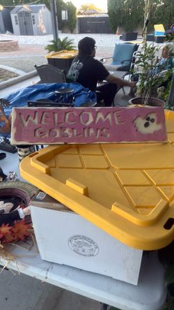 Welcome Goblins Halloween Sign