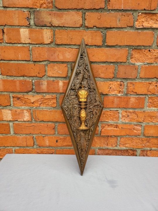 Burwood Vintage Chesspiece MCM Diamond Wall Hanging Made In The USA