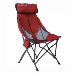 Brand New Red set of 2 SUNNYFEEL High Back Camping Chair for Adults, Lightweight Camping Chair Support 250 lbs Heavy Duty, Compact Folding Chair Desig