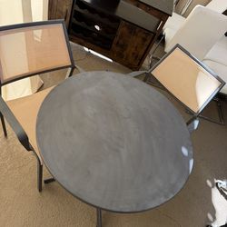 Crate & Barrel Outdoor Bistro Set - Table and 2 Chairs