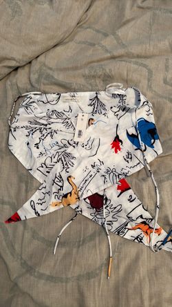 NEW Cellecci Abstract Print Wrap Crop Top – Size Small – NWT