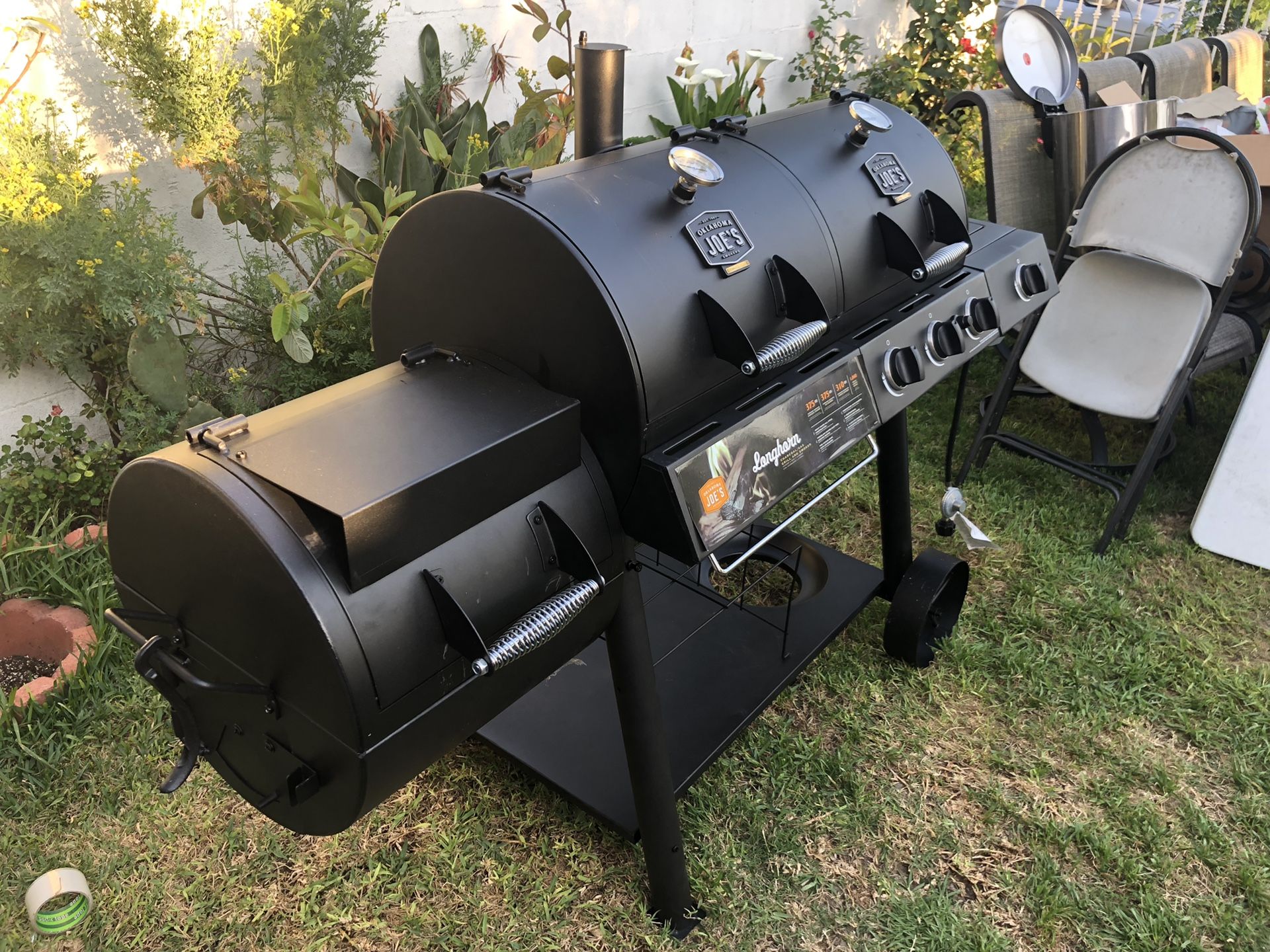 Oklahoma Joes Charcoal Gas Smoker Grill Oklahoma Joe's Longhorn Black
