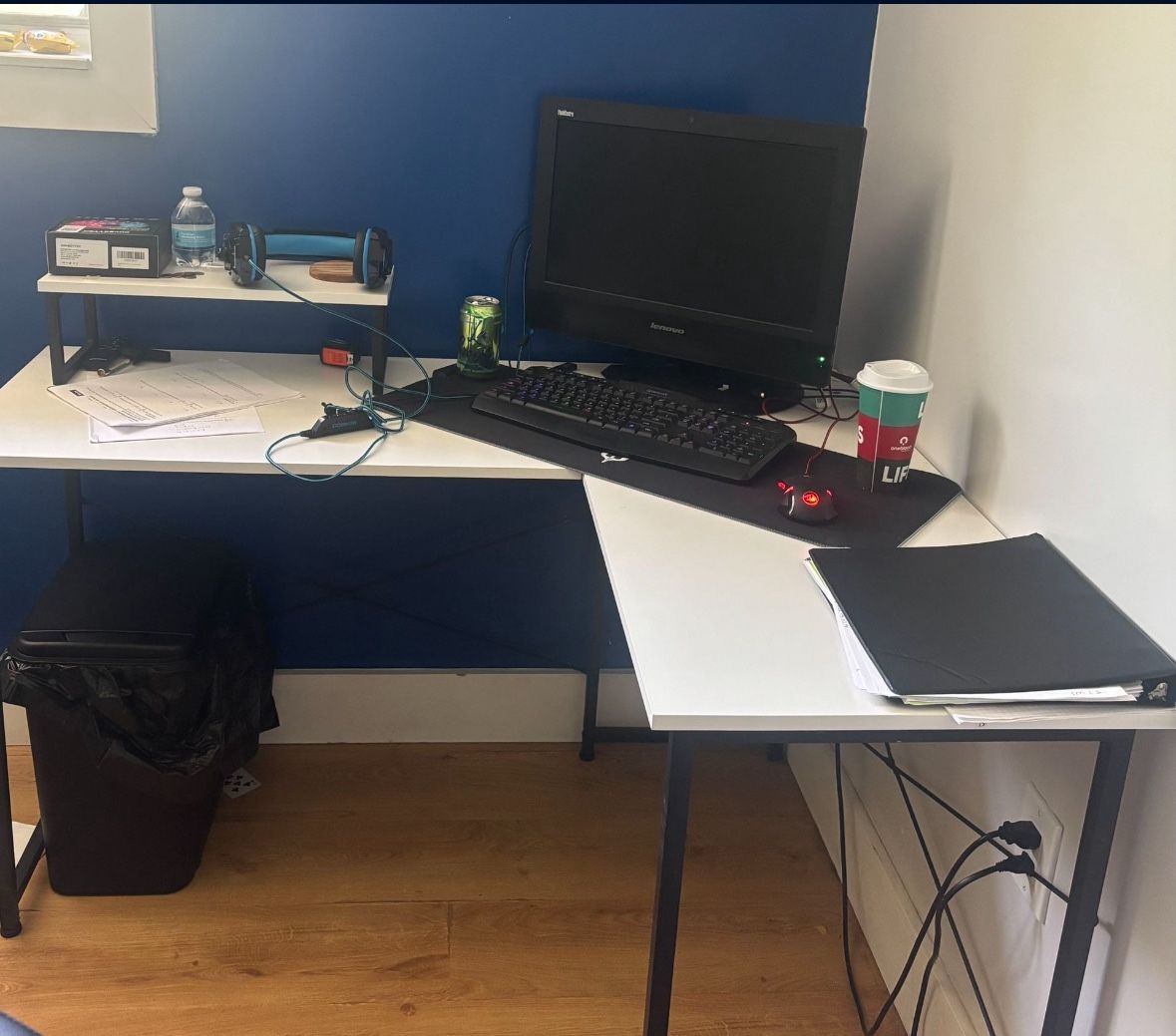 L Shape Desk (white & Black) 