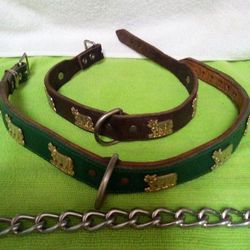 Swiss Vintage Leather ' ALPENSCHATZ ' Dog Collars 