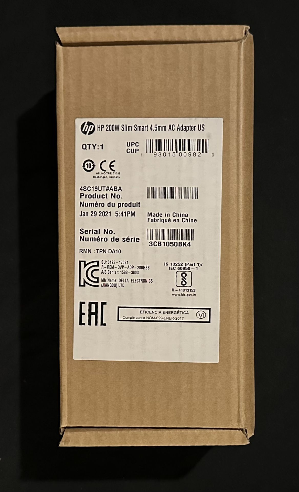 HP 200W Slim smart 4.5 AC adapter US For HP Pavilion Laptop