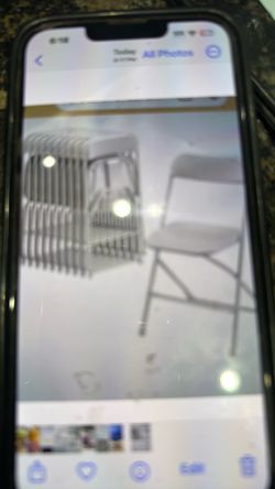 Set of 10 white Metal folding chairs new