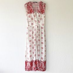 Zara Embroidered Boho Paisley Cover Up Kimono Dress