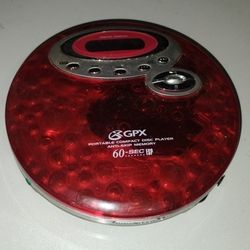 GPX Personal Portable Compact Disc CD Player CDP3154BBL Clear Red Jelly $20.00