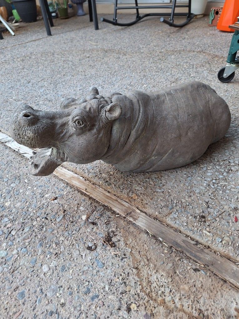 Concrete Hippo Fountain