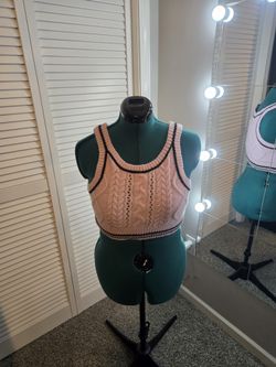 Pink Knit Crop Top