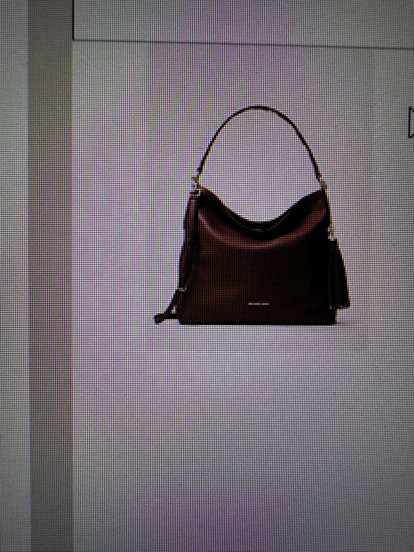 Michael Kors Brooklyn Large Leather Shoulder Bag In Burgundy Color