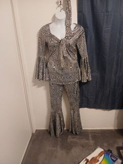 Halloween costume Retro Disco Three-Piece Bell Bottom Outfit