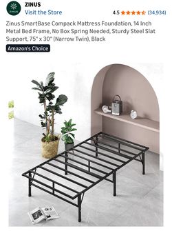 New Twin Mattress And Metal Frame.