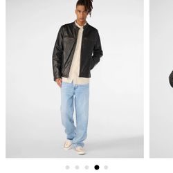 Alan Leather Jacket With Hood