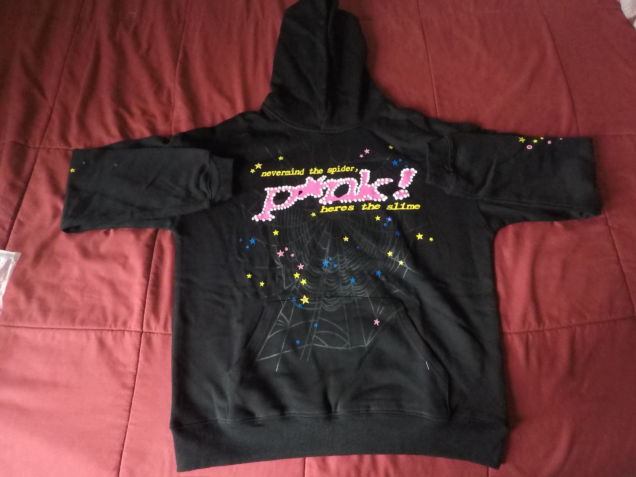 Black spider Hoodie “Pink!” Sizes Medium/Large