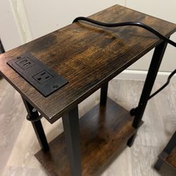 2 End Tables (Slim) with Charging Station
