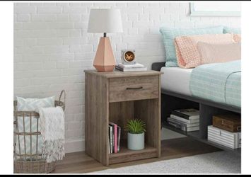 2 set Classic Nightstand withDrawer, Rustic Oak.