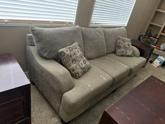 Super Comfy, Contemporary Styled Couch With Coffee Table And End Table Set.