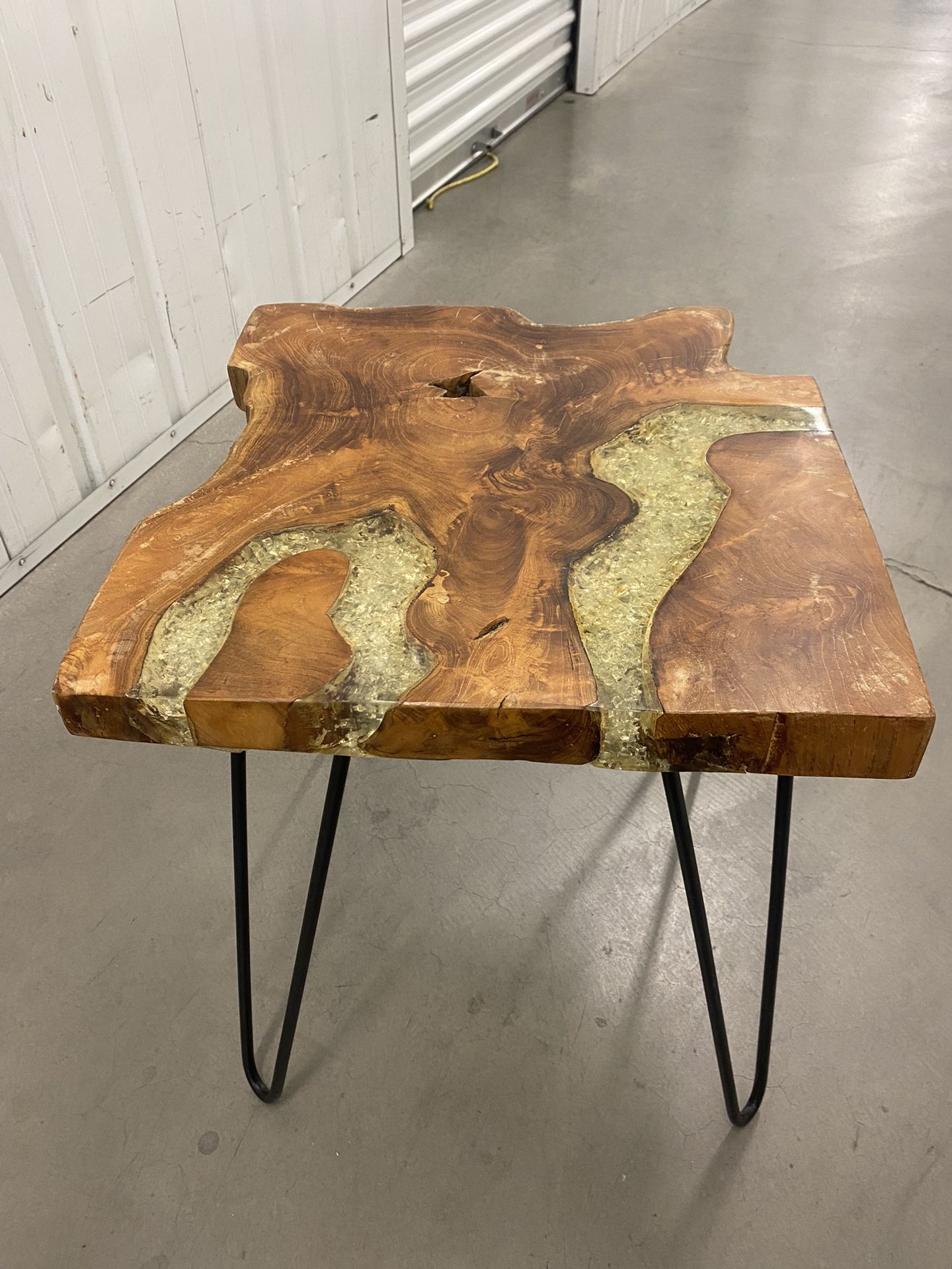 Epoxy Resin Wood End Table Side Table