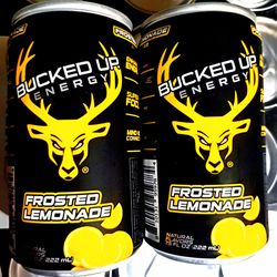 Bucked Up Energy Frosted Lemonade 24-Pack- 7.5 oz 100 mg Caffeine- $15:per case