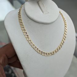 10kt Real Gold Cuban Diamond Cut Anklet 