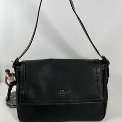 NWT Coach Etta flap bag Leather  Gunmetal/Black