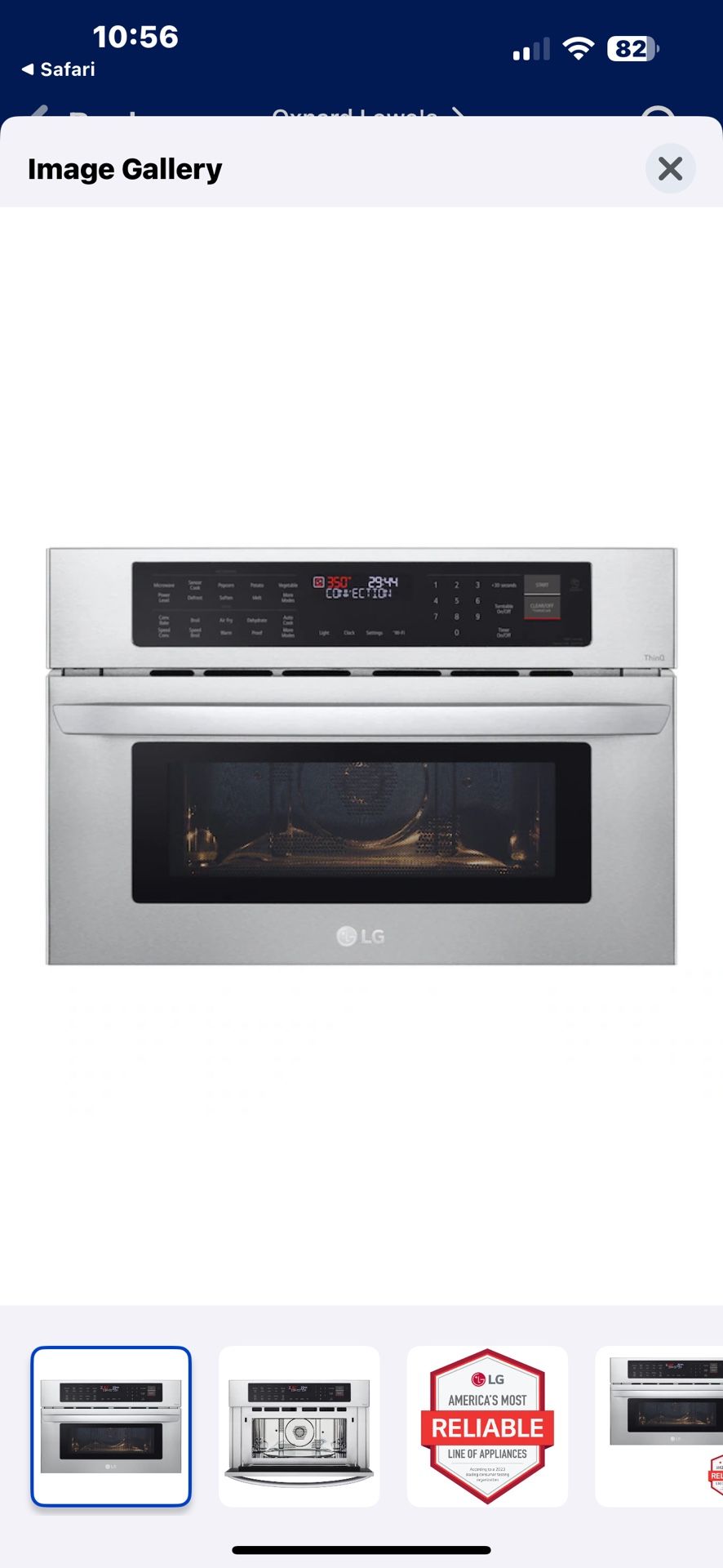 NEW 30” LG SPEED OVEN. CONVECTION MICROWAVE. AIRFRY BUILT IN WITH A FACTORY WARRANTY 2/18/25 😢 damaged Lower Left Corner Of door