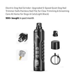 Brand new Electric Dog Nail Grinder: Upgraded 5-Speed Quiet Dog Nail Trimmer-Safe Painless Nail File for Claw Trimming & Grooming Care At Home for Dog