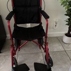 Invacare Lightweight Transport Foldable Wheelchair. Wt capacity 250 lbs