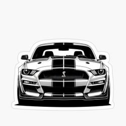 4” Ford mustang Shelby GT500 Front View Sticker Racing Car Decal
