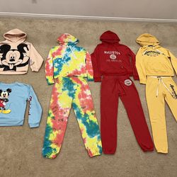 Abercrombie & Fitch , Hollister California , Zara Disney Clothing Sets Size S And The Red And Yellow Pants Are XS But Runs S Size Women Girls Clothing
