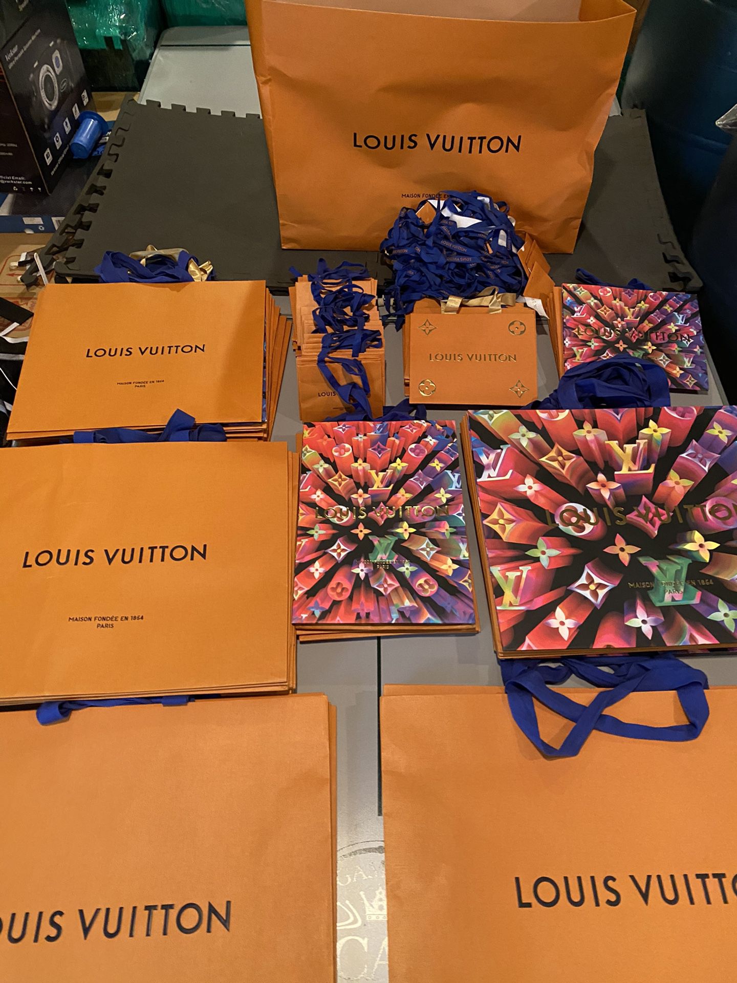 Louis Vuitton Boxes, Bags, Dust Bags, Garment Bags, Ribbons