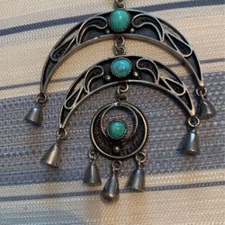 Silver Pendant With Turquoise
