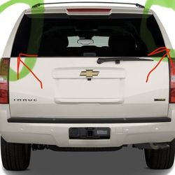 2013 Chevy Tahoe Rear Upper Appliques, Corner Molding, Corner Trim WHITE