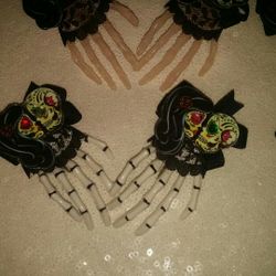 Dia De Muertos skeleton Hand Hair Clips $3 Each